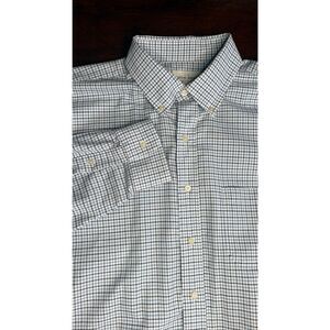 Duck Head Men's Button Down Shirt XL Blue/White Check Plaid 103